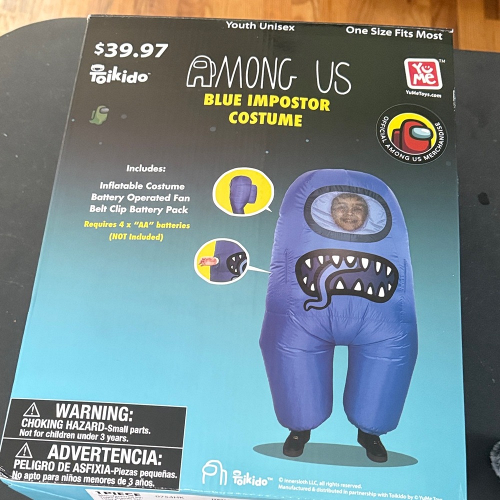 Among Us Blue Impostor Costume for Kids
